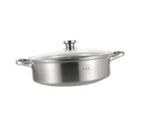 Ipetboom Casserole Acier Inoxydable Épaisse Double Compartiment pour Fondue Chinoise Pot à Deux Pratique et Facile à Nettoyer pour Usage Familial
