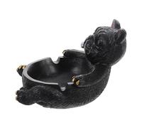 Ipetboom Cendrier Décoratif en Résine Noir Forme Chien Petit, Rangement Original pour Cigarettes, Cendrier Intérieur Créatif pour Salon et Bureau, Accessoire Déco Unique et Fonctionnel