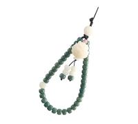 Ipetboom Chaîne de Téléphone Perlée Bodhi en Jade Blanc Courte Lanière Décorative Vert Pâle Fleurs Sangle Délicate Antique pour Smartphone et Accessoires Voyage et Usage Quotidien