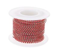 Ipetboom Chaîne Strass DIY Argent Fond Rouge Résistante pour Décoration Bijoux Couture Accessoires Mariage et Bricolage Ornement pour Voiles Cadres et Costumes