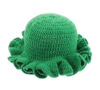 Ipetboom Chapeau Bob À Volants Chapeau Bob Au Crochet Bonnet Au Crochet pour Femme Casquette Souple À Volants De Pêcheur Mignon Vert
