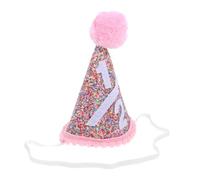 Ipetboom Chapeau D’Anniversaire Garçon et Filles Coloré Bonnet à Pique Léger Cordelette Accessoire Décoratif pour Fête Bébé Garçon Fournitures de Fête pour Demi-Anniversaire et Photos