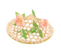 Ipetboom Chapeau Mexicain Paille avec Fleurs Décoratives Accessoire pour Danse et Fêtes Mexicaines pour Festivals Carnaval et Activités Culturelles Diamètre Modèle Coloré avec Fleurs Roses