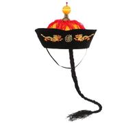 Ipetboom Chapeau Oriental Vintage avec Tresses pour Cosplay Accessoire de Fête Style Qing Élégant et Réutilisable pour Événements et Photographies