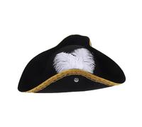 Ipetboom Chapeau Pirate à Plume Blanc Confortable pour Hommes Accessoire Déguisement Halloween Cosplay Ornement Carnaval pour Mascarade et