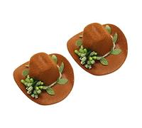 Ipetboom Chapeaux Miniatures Décoratifs pour Bouteille De Vin 2 Pièces en Tissu Motifs Floraux Colorés pour Fêtes d'anniversaire Et Décoration De Parti