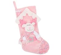 Ipetboom Chaussette de Noël Rose Pailletée pour Décoration Festive Enfantine Légère et Facile à Suspendre Ornement Joyeux pour Maison et Fête de Noël