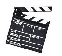 Ipetboom Clap de Cinéma Noir en Bois Massif Petit Format Accessoire de Réalisation Solide Tableau D’Écriture Facile à Nettoyer pour Tournage Vidéo Cinéma et Photographie