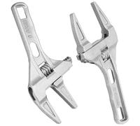 Ipetboom Clé à Molette Réglable en Aluminium 2 Pièces Ouverture Large Antidérapante et Résistante à la Corrosion Outil Polyvalent pour Robinetterie et Plomberie Clé à Lavabo Pratique