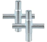 Ipetboom Clé à Robinet 4 Voies en Acier Inoxydable Lot de 2 Clés Multifonctions pour Robinet Extérieur Outil D’Extraction et Réparation Polyvalent Compatible Vannes Jardin