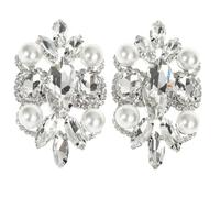 Ipetboom Clips de Chaussures de Mariage en Strass et Perles, Paire de 2 Clips Décoratifs Légers et Amovibles, Ornements Élégants pour Chaussures Féminines, Accessoires pour Cérémonie