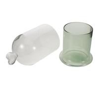 Ipetboom Cloche en Verre avec Base Verte de Cœur Protection Anti-Poussière pour Diffuseur D’Arômes Décoration Polyvalente pour Fleurs Stabilisées et Terrarium Décoratif Usage Intérieur