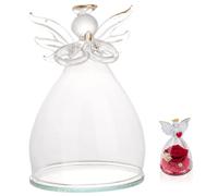 Ipetboom Cloche en Verre Décorative pour Micro-Paysage Figurine D’Ange en Verre Transparent pour Décoration de Bureau Présent Saint-Valentin 1 Pièce