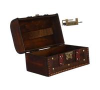 Ipetboom Coffre de Rangement Pirate Vintage avec Serrure Boîte Décorative pour Bijoux et Souvenirs Coffre Robuste Marron pour Jeux et Décoration