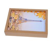 Ipetboom Coffre-Fort Caché en Bois Naturel Maison Mini Boîte à Monnaie Compartiment Secret Cadre Photo Multifonctionnel pour Rangement Sécurisé et Décoration Intérieure 1 Pièce