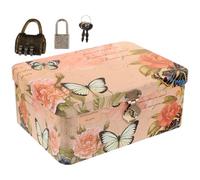 Ipetboom Coffret À Combinaison Petit Avec Cadenas - Boîtes De Rangement Avec Couvercles Pour Armoires Clés Coffre À Clés Bacs De Rangement Lourds Rétro - Créatif Boîte Métallique À Code Compacte