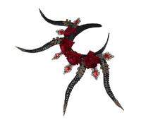 Ipetboom Coiffe Corne de Diable Tête de Buffle Décorative pour Fête Halloween Cosplay Accessoire Cheveux
