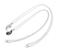 Ipetboom Collier Assorti Yin Yang pour Couple, Design Léger en Alliage, Style Unique Chic, Présent pour Anniversaire ou Saint-valentin