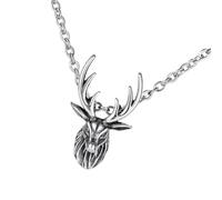 Ipetboom Collier Charmant Pendentif Cerf Sika en Acier Titane, Accessoire Élégant et Simple pour Occasions Spéciales et Fêtes Dansantes Style Aléatoire