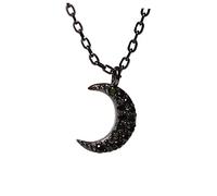 Ipetboom Collier De Lune En Diamant En Zirconium Pendentif Cou Couloir De Lune Chaîne De Strass Collier De Charme De Lune Collier De Cristal Tour De Cou Strass Chaîne De Lune Noir