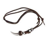 Ipetboom Collier Dent de Loup pour Homme Collier Ajustable en Cuir Bijoux Viking Style Punk Fêtes Design Rétro Confortable