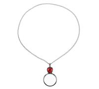 Ipetboom Collier Loupe Portable 5x Rouge En Verre Pour Personnes Âgées, Pendentif Loupe Optique Léger, Bijou Multifonctionnel Pour Femmes, Usage Quotidien Et Présent Pratique