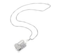 Ipetboom Collier Pendentif Boîte à Musique Miniature Carrée en Acrylique Transparent, Collier Décoratif Ras du Cou Léger, Présent D'anniversaire pour Femmes et Filles, Bijou Musical Unique