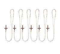 Ipetboom Collier Pendentif Croix en Bois Naturel Lot de 6 Pièces Bijoux Chrétiens Unisexes Légers Pendentif Religieux Verset Biblique Décoration D’Église et Accessoire pour Voiture