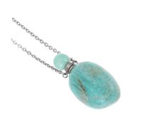 Ipetboom Collier Pendentif Diffuseur Aromathérapie Cristal Naturel Ovale Irrégulier Fiole Parfumée pour Huiles Essentielles Unisexe Accessoire Mode DIY