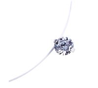Ipetboom Collier Pendentif en Zircon Transparent Invisible Fil de Pêche, Chaîne Ras du Cou Ajustable, Bijou Délicat pour Femme, Style Discret 0,8 Cm