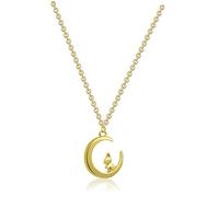 Ipetboom Collier Pendentif Femme 2pcs Collier Lapin Et Lune Bijoux Fantaisie Présent Pour Fille Vintage Chaîne Délicate