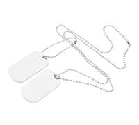 Ipetboom Collier Pendentif Militaire Homme Double Face en Acier Inoxydable Chaîne Argentée Plaques d'Identité Vierges Gravure Personnalisable Style Dog Tag Usage Quotidien