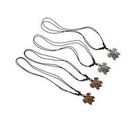 Ipetboom Collier Pendentif Tortue en Résine, Lot de 4 Pièces, Style Européen-américain, Couleurs Blanc et Marron, Décorations Animaux Marins pour Femmes, Accessoire Chic et Original