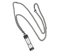 Ipetboom Collier Pendentif Urne Fiole Sablier en Acier pour Cendres Bijoux Commémoratifs pour Femme Pendentif Ouvert Design Élegant Souvenir Solide