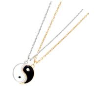 Ipetboom Collier Pendentif Yin Yang En Acier Inoxydable, Collier De Couple Pour Lui, Bijou Unisexe, Symbole Amour Et Harmonie, Présent Saint-valentin, Taille Unique, Finition or Et Argenté