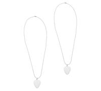 Ipetboom Collier Porte-Médiators Guitare de Cœur Étui Transparent Lot de 2 Pendentifs Longue Chaîne pour Rangement et Protection des Médiators Accessoire Musical pour Guitaristes