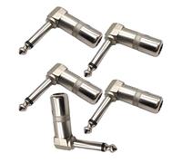 Ipetboom Connecteur Jack Mono 6,35 Mm Coudé à 90° en Alliage de Zinc, Lot de 5 Pièces, Adaptateur Câble Guitare Électrique pour Microphone et Amplificateur, Accessoire Audio Compact