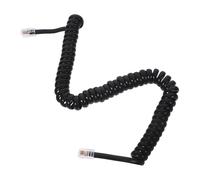 Ipetboom Cordon Téléphonique Spirale Noir 2 M Connecteurs Rj9 4P4C Câble PVC Solide pour Ligne Fixe Compatible Téléphones Combiné Bureau et Domicile Transmission Claire