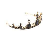 Ipetboom Couronne Baroque Noire Cristal Diadème Rhinestones pour Mariage et Fêtes Accessoire Élégant et Mariée Décoration de Tête Festive et Originale