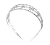 Ipetboom Couronne De Mariage Élégante Métal Avec Zircon Tiare à Trois Couches Pour Femmes Accessoire De Mariée Glamour Et Élégant Pour Cérémonies Et Événements Spéciaux