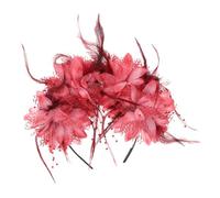 Ipetboom Couronne de Plumes et Fleurs Artificielles Serre-tête Décoratif Orné de Crâne Halloween Accessoire de Coiffure Couleur Aléatoire