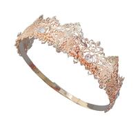 Ipetboom Couronne de Roi Élégante Strass Or Blanc Accessoire Délicat pour Spectacle et Mariage Décoration Royale pour Princesses et Reines