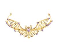 Ipetboom Couronne Métallique Araignée Halloween Diadème Strass Gothique avec Bords Lisses Accessoire Tête Mystique pour Fête et Cosplay Femme