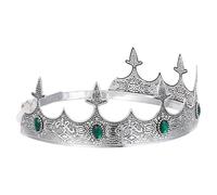 Ipetboom Couronne Royale Ajustable Métal pour Homme Accessoire Médiéval Vintage Diadème Prince pour Costumes de Fête Cosplay Chevalier Nouvel An et Noël