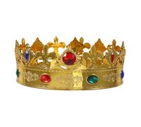 Ipetboom Couronne Royale Dorée pour Homme Accessoire de Costume King Crown Élégant pour Halloween Fête Anniversaire et Cosplay Diadème Médiéval pour Bal Masqué et Événement Festif