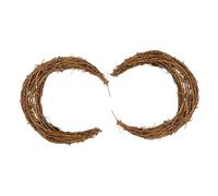 Ipetboom Couronnes en Rotin Naturel Lune 15 Cm, 2 Pièces DIY Décorations Murales, Anneaux Artisanaux Branche de Vigne pour Décoration Maison, Fête de Noël, Jardin, Composition Rustique