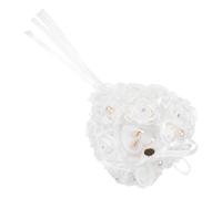 Ipetboom Coussin Porte-Alliances de Cœur Blanc Petit Coussin pour Alliances de Mariage et Fiançailles Décoration Romantique pour Cérémonie en Extérieur Jardin ou Plage