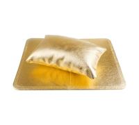 Ipetboom Coussin Repose-main pour Manucure Pliable en Pu Or 1 Pièce, Accoudoir Clouté Confortable et Flexible pour Technicienne Onglerie, Tapis Protecteur Table Nail Art, Usage Salon