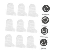 Ipetboom Couvre-Chaussures Jetables Montants, 10 Pièces en Polyéthylène Épais, Imperméables Fermeture Élastique, Protection Salissures pour Fêtes Et Voiture