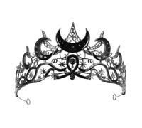 Ipetboom Crystal Rhinestone Moon And Star Bridal Tiara Crown Headband Lightweight Comfortable Fit For Weddings Parties Halloween And Stage Performances